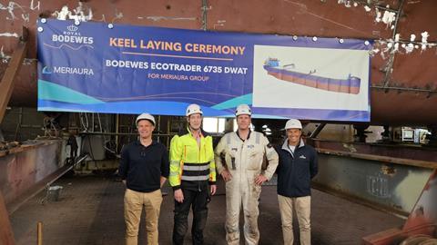 Meriaura keel laying ceremony May 2025