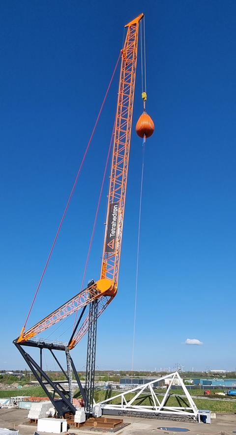 Tetrahedron crane completed