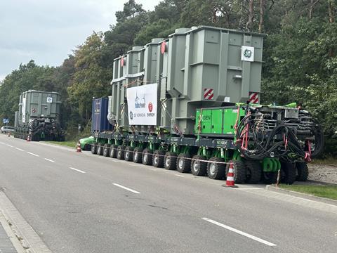 UTC and NXGEN use three-file SPMT setup to deliver transformers to Baltic Power