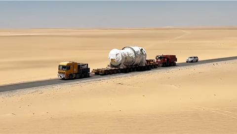 DAKO delivering a gas turbine from Hamburg to Libya