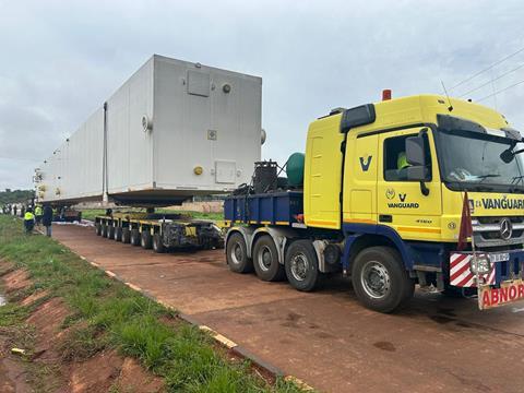 Vanguard has completed transport of at 50 m-long,  171-tonne cold box from the  port of Walvis Bay in Namibia to a copper mine in Solwezi, Zambia.