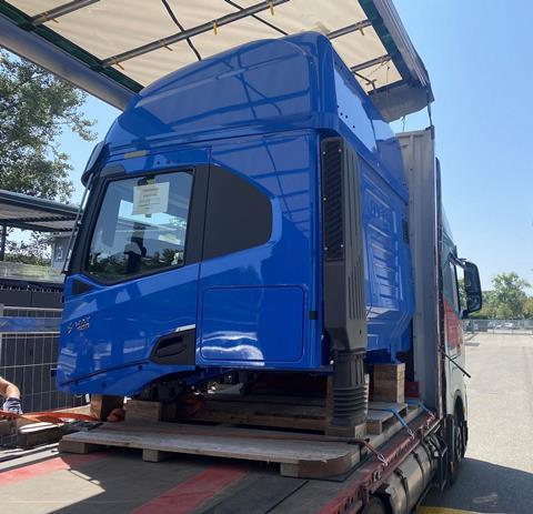 Gruber transported the vehicle cabin from the Iveco manufacturing plant in Ulm, Germany to the AIT facilities in Vienna.