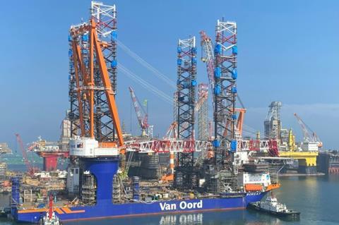 Van Oord installs jack-up legs for offshore installation vessel Boreas